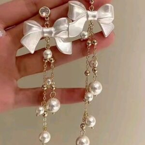 Bow And Pearl Earrings
